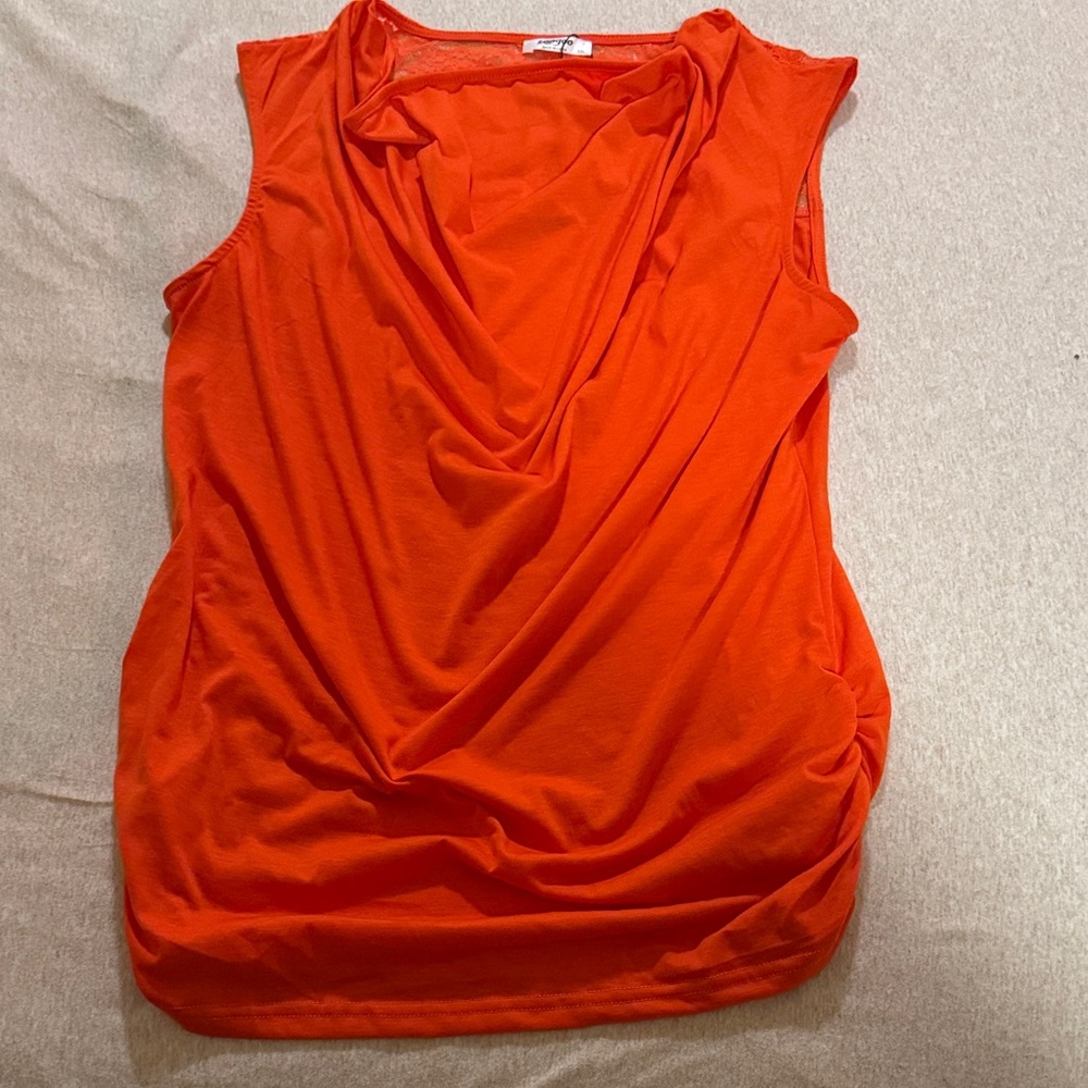 Zeagoo Vibrant Orange Drape Tank Top
